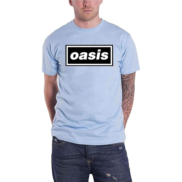 Amazon | Oasis T Shirt Decca Logo 新しい 公式 メンズ Sky